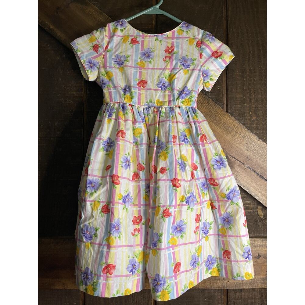 VTG Plum Pudding Ltd. Dress Girl's Size 6 Floral Party Holiday Summer Colorful